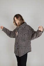 Kane Houndsooth Plaid Button Shacket - FINAL SALE