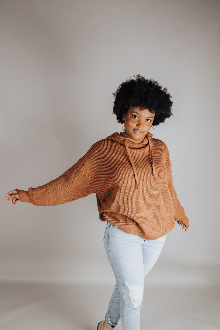 Weylin Mock Neck Hooded Sweater - FINAL SALE