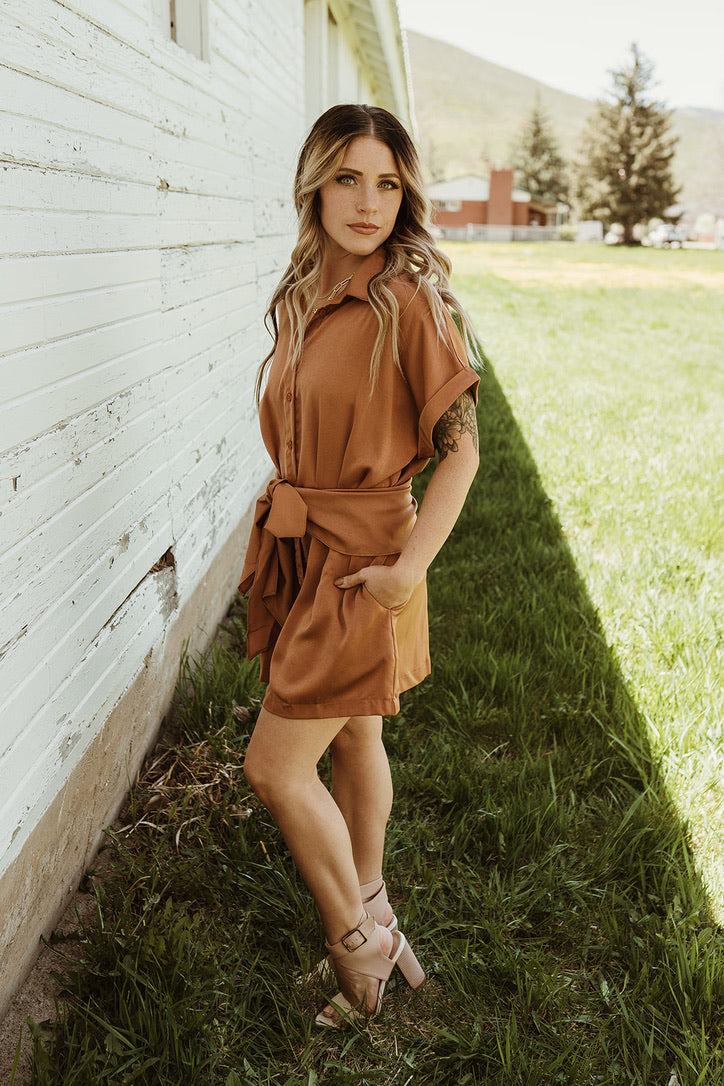 Sunset Secrets Tie Romper