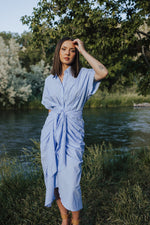 Hidden Stars Front Tie Shirt Dress