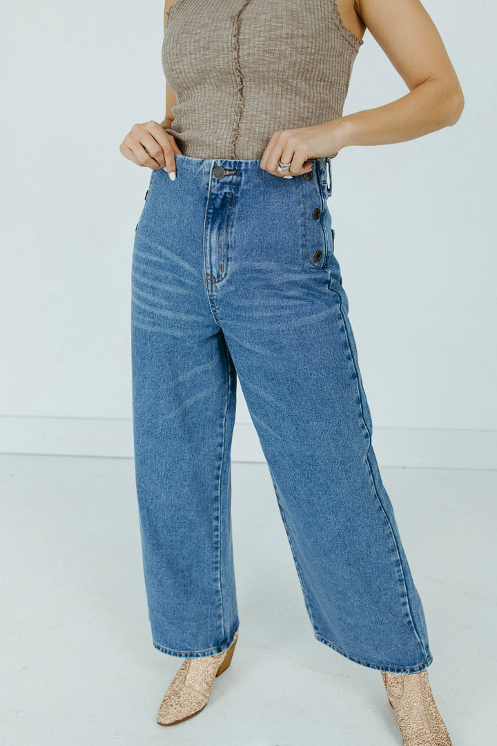 Harlene Button Crop Jeans - FINAL SALE