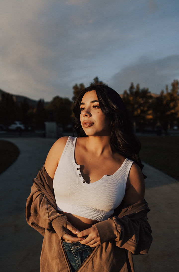 Marina Button Crop Top - FINAL SALE