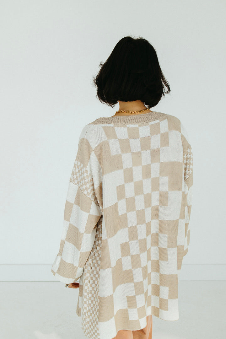 Marigold Checkered Cardigan