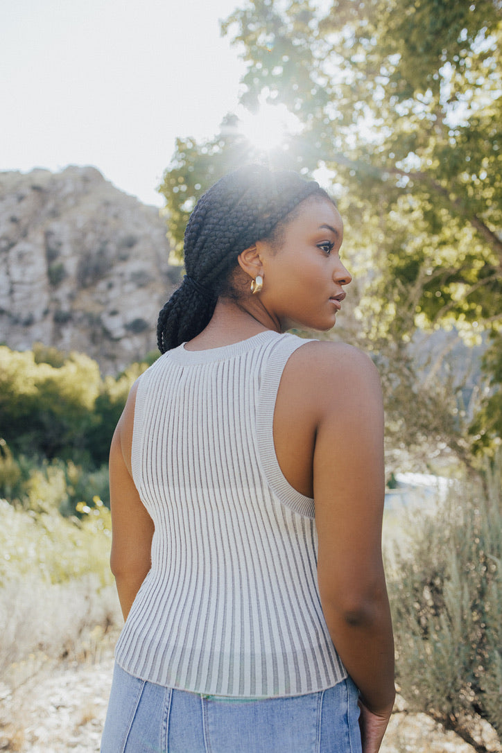 Violet Ribbed Sweater Tank