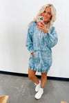 Dazmond Acid Wash Hoodie Dress - FINAL SALE