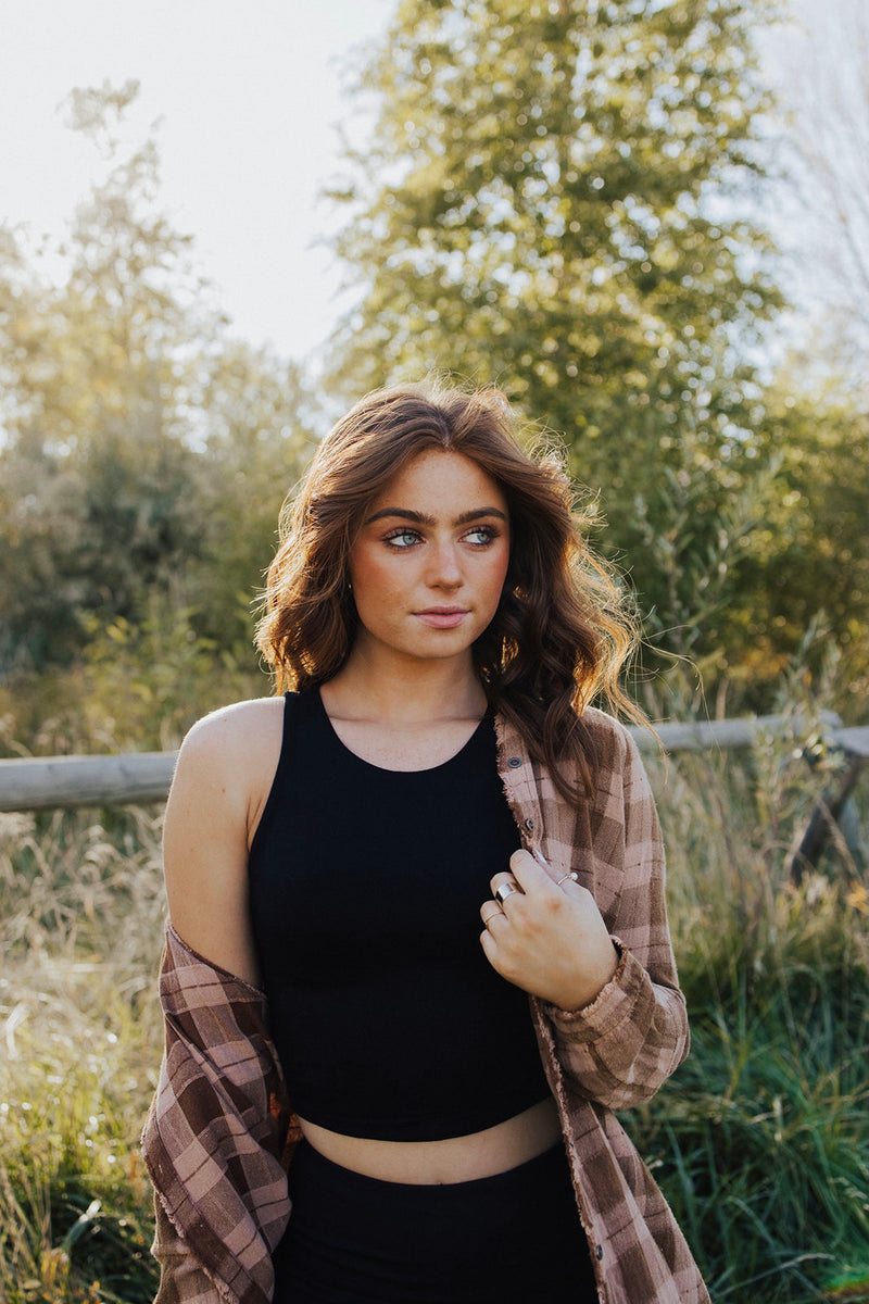 Falon High Neck Crop Tank