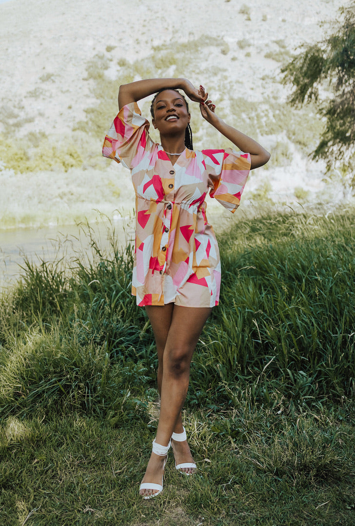 Britta Button Front Drawstring Dress - FINAL SALE
