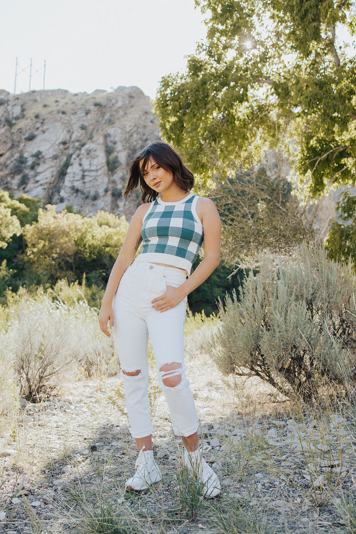 Hailey Gingham Crop Tank