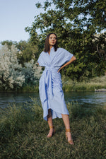 Hidden Stars Front Tie Shirt Dress