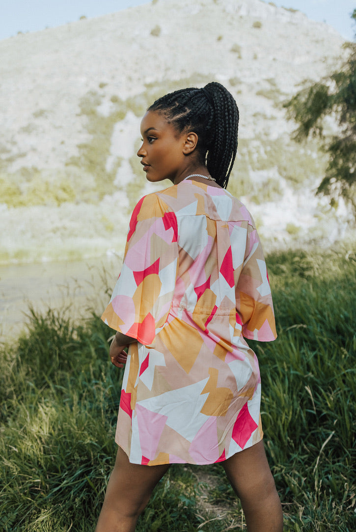 Britta Button Front Drawstring Dress - FINAL SALE