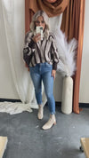 Zebra Mock Neck Sweater - FINAL SALE
