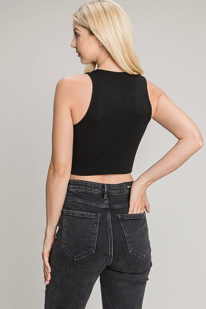 Falon High Neck Crop Tank