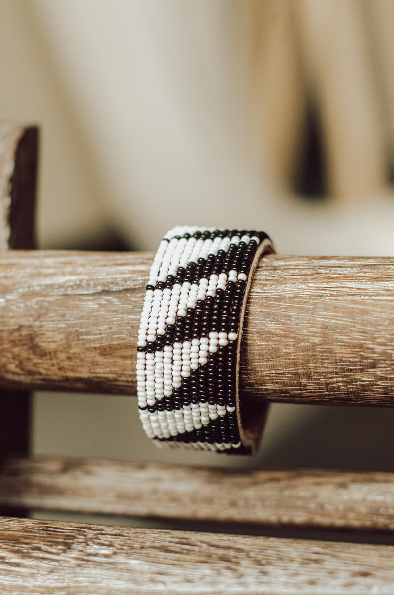 Ceries Beaded Leather Bracelet (Medium) - FINAL SALE