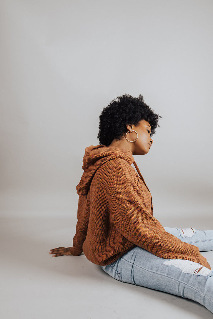 Weylin Mock Neck Hooded Sweater - FINAL SALE