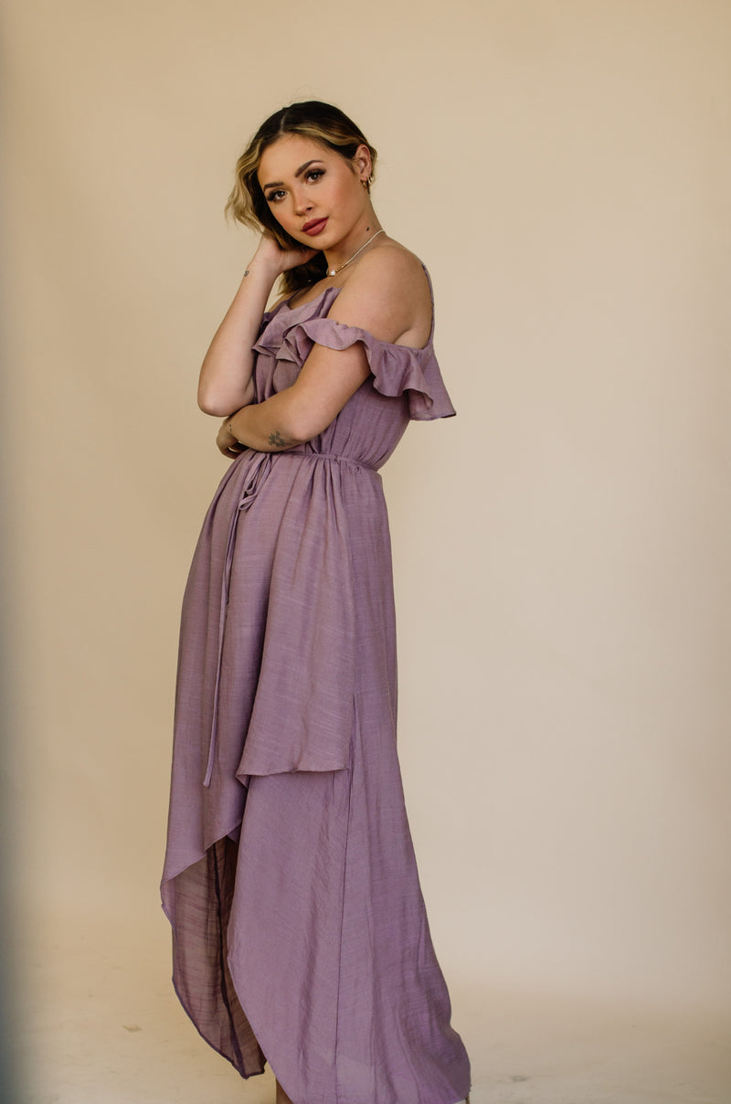 stunning cold shoulder cami dress with wrap around tie.