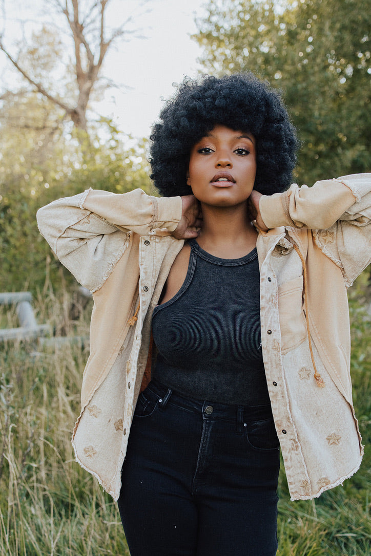 Azure Embroidered Star Jacket - FINAL SALE