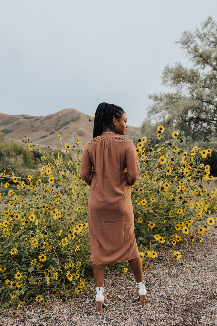 Wreny Button Smocked Shirt Dress - FINAL SALE