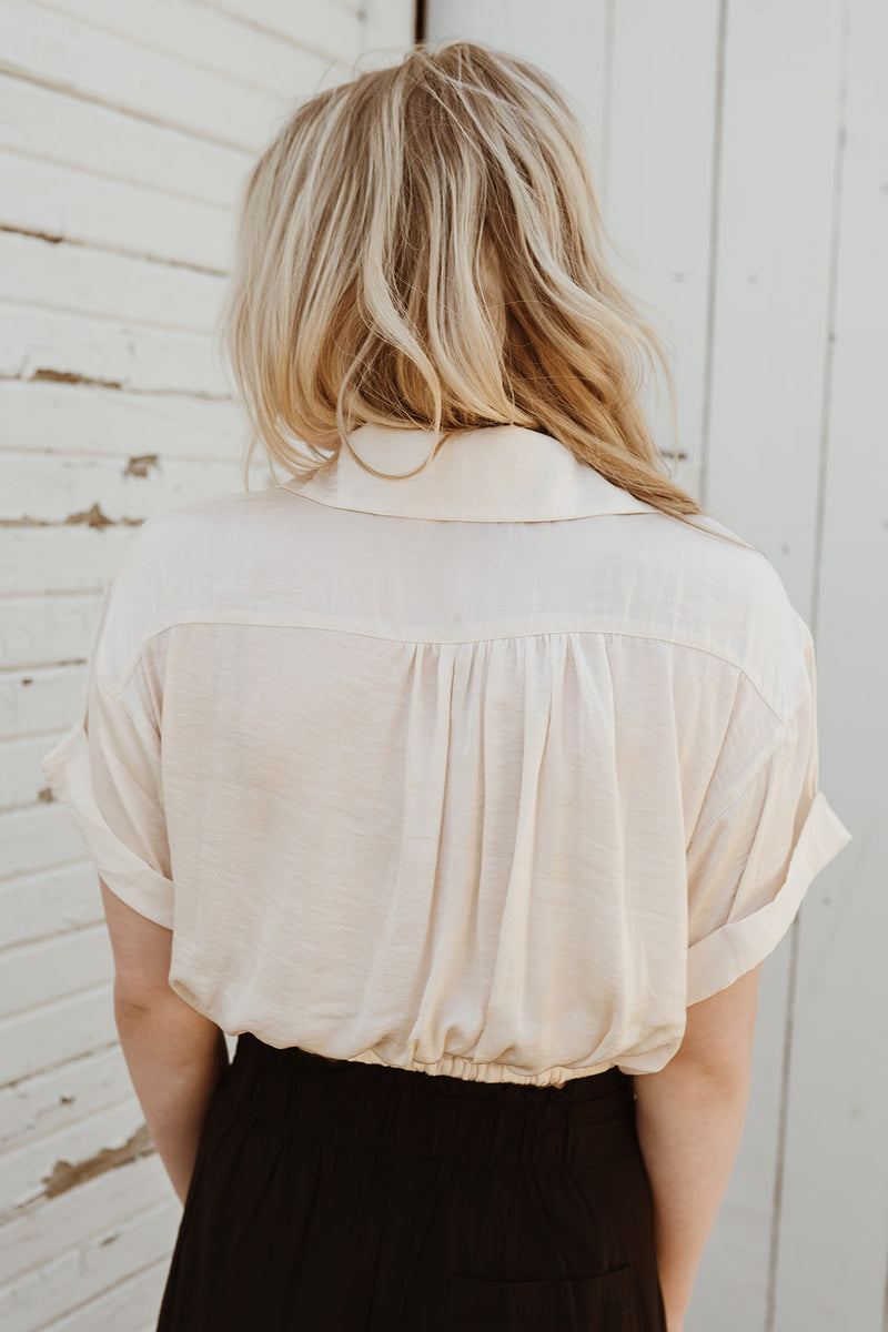 Jasper Crop Button Blouse - FINAL SALE