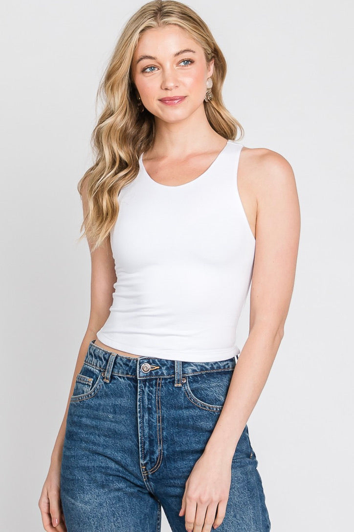 Falon High Neck Crop Tank