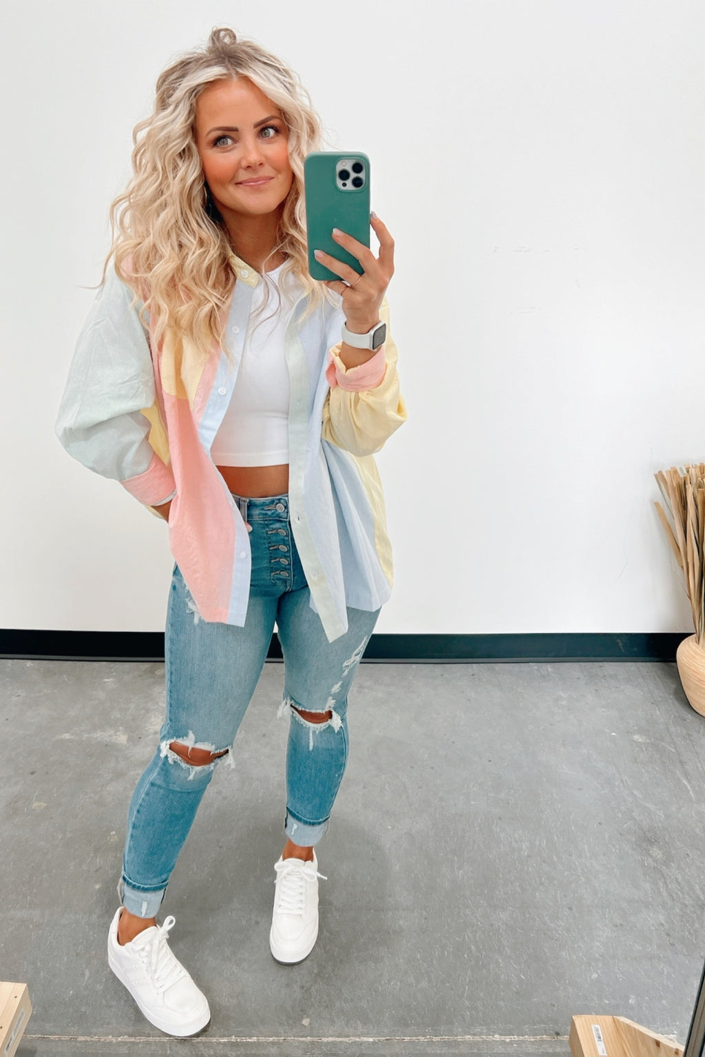 Hue Color Block Shirt