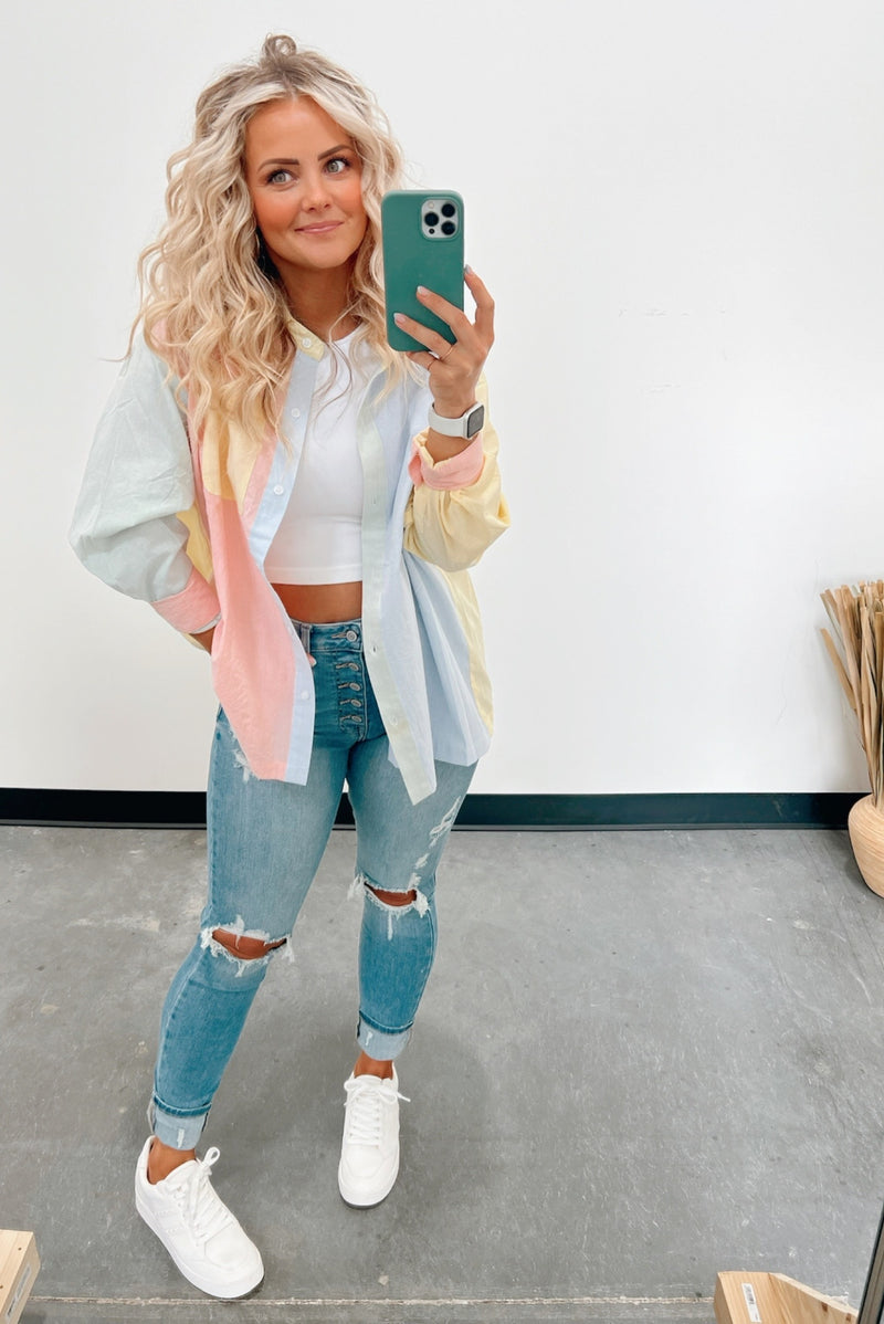 Hue Color Block Shirt