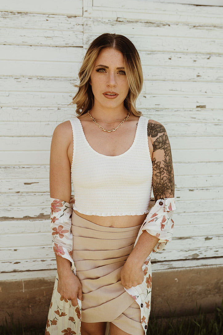 Evira Smocked Tank - FINAL SALE