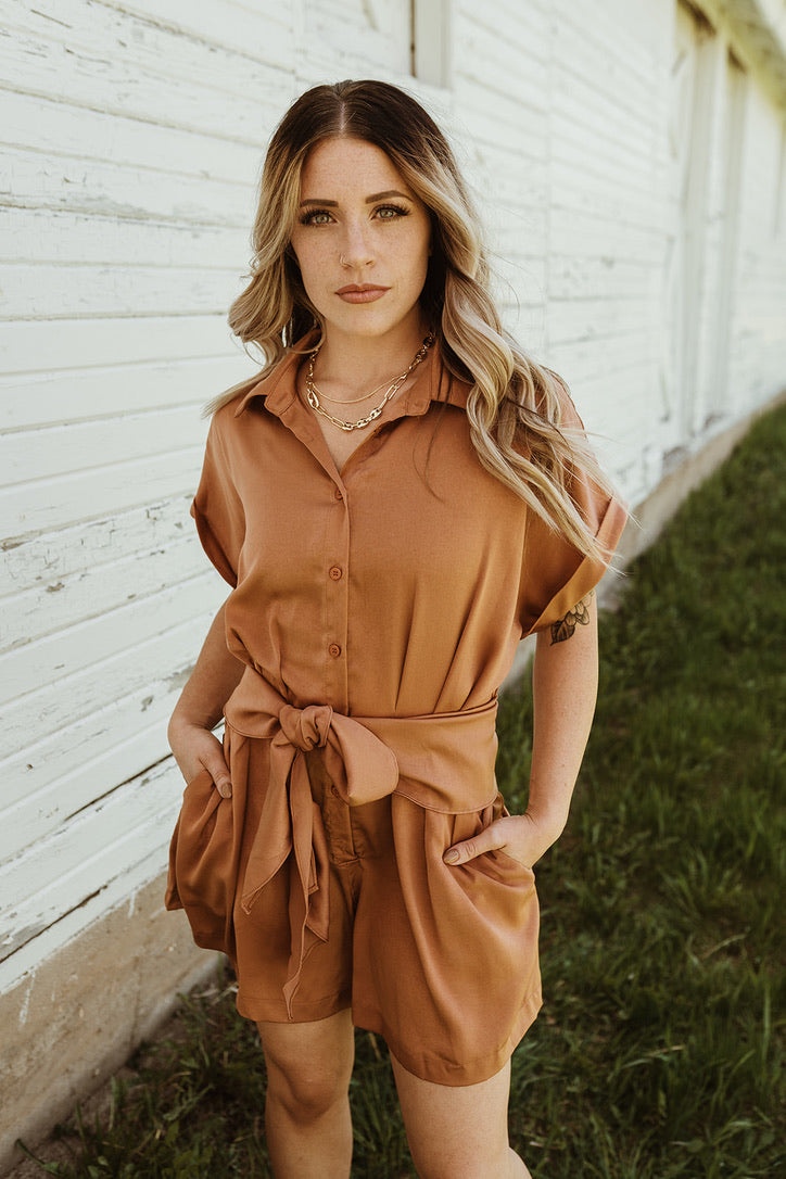 Sunset Secrets Tie Romper