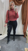 Zenni Crinkle Long Sleeve Top - FINAL SALE