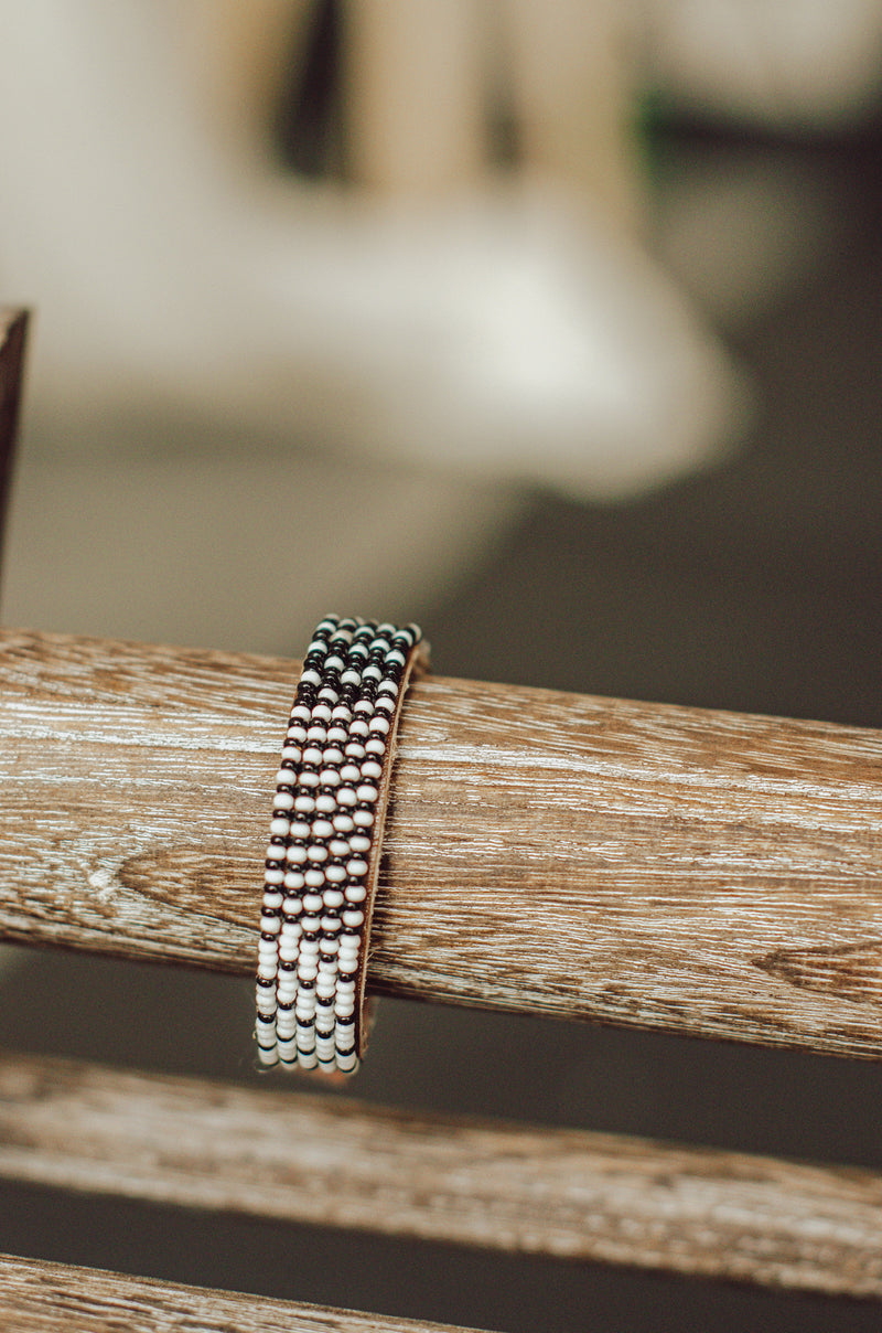 Ceries Beaded Leather Bracelet (Small) - FINAL SALE