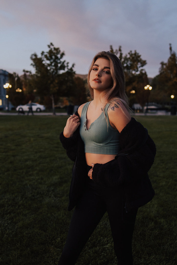 Marina Button Crop Top - FINAL SALE