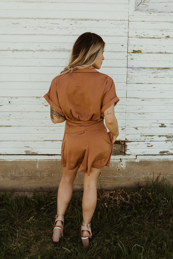Sunset Secrets Tie Romper