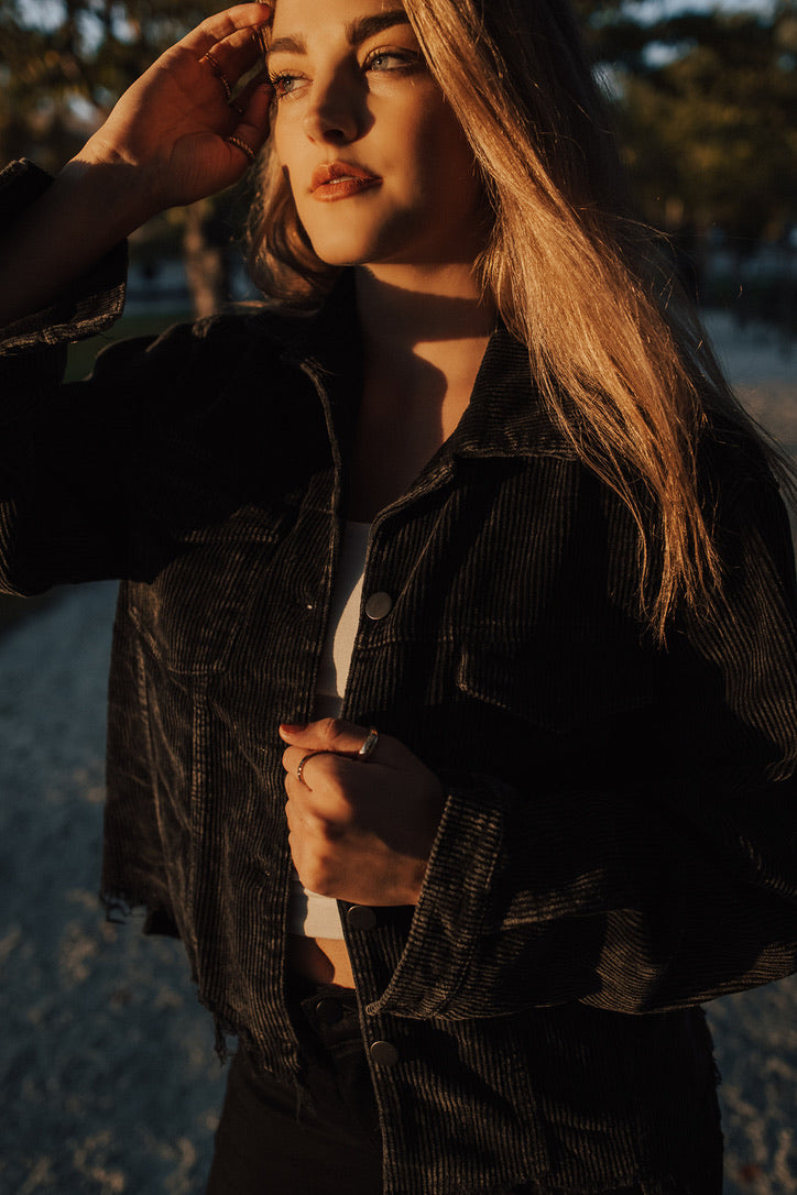 Teegan Raw Hem Corduroy Jacket - FINAL SALE