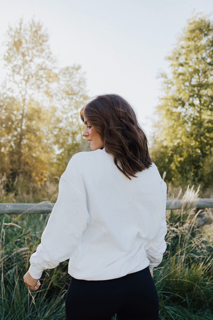Good Vibes Light Ribbed Sweatshirt - FINAL SALE