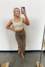 Samari Button Midi Skirt