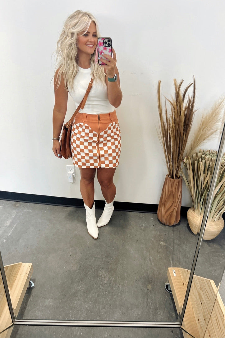 Brinkley Checkered Skirt