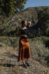 Birk Lace Trim Satin Midi Skirt - FINAL SALE