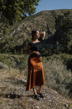 Birk Lace Trim Satin Midi Skirt - FINAL SALE