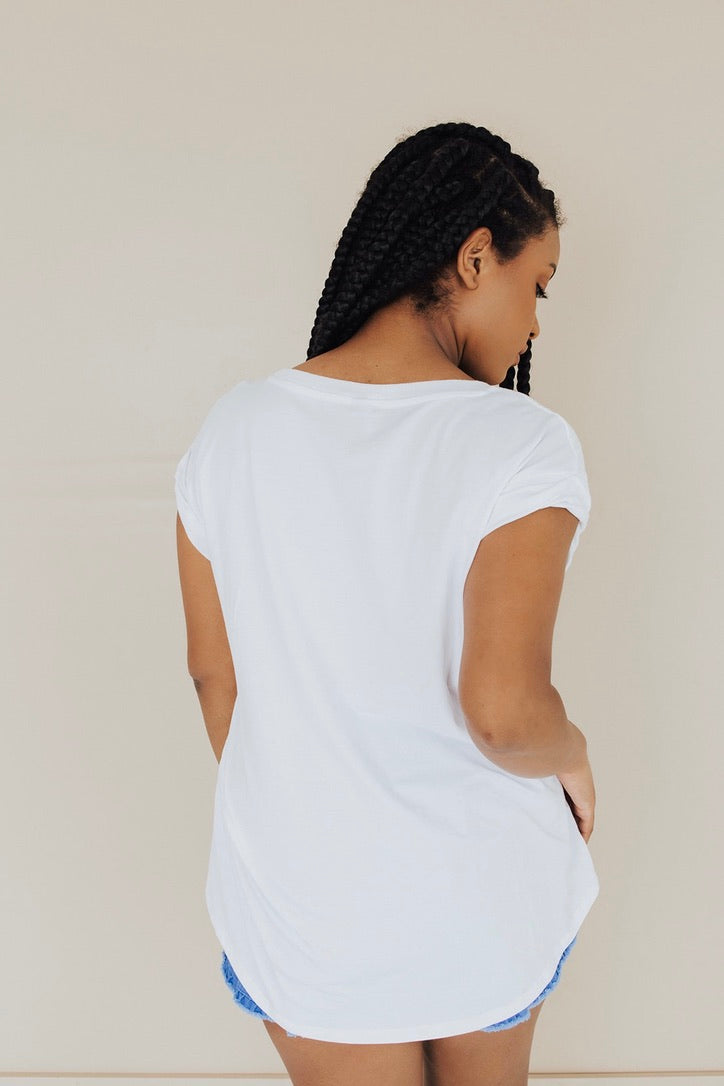 Laila Cap Sleeve Basic Tee