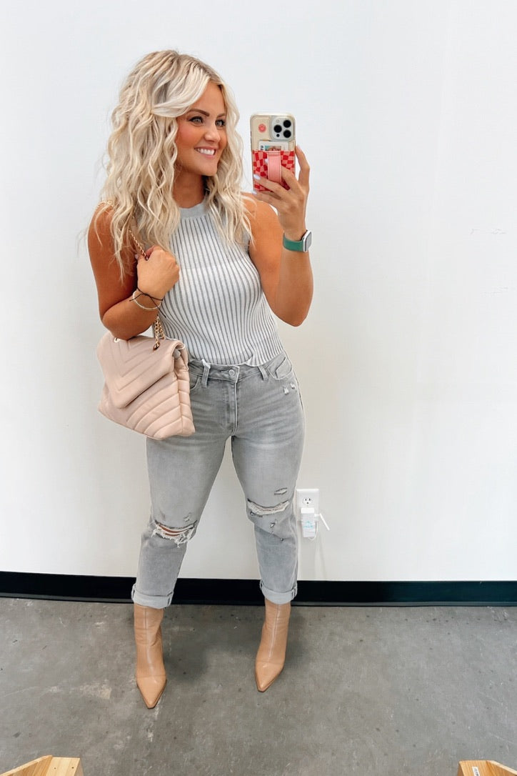 Violet Ribbed Sweater Tank