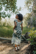 Aralie Front Slit Smocked Dress