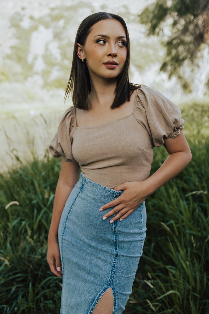 Ambitious Crop Wrap Tie Blouse