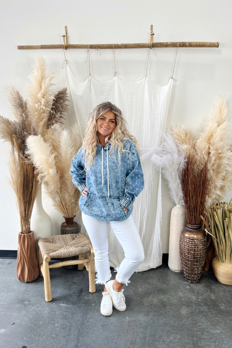 Dazmond Acid Wash Hoodie Dress - FINAL SALE