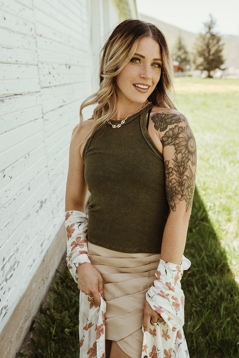 Cosmo Ribbed Tank Top - FINAL SALE