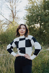 Navie Checkered Crop Sweater - FINAL SALE