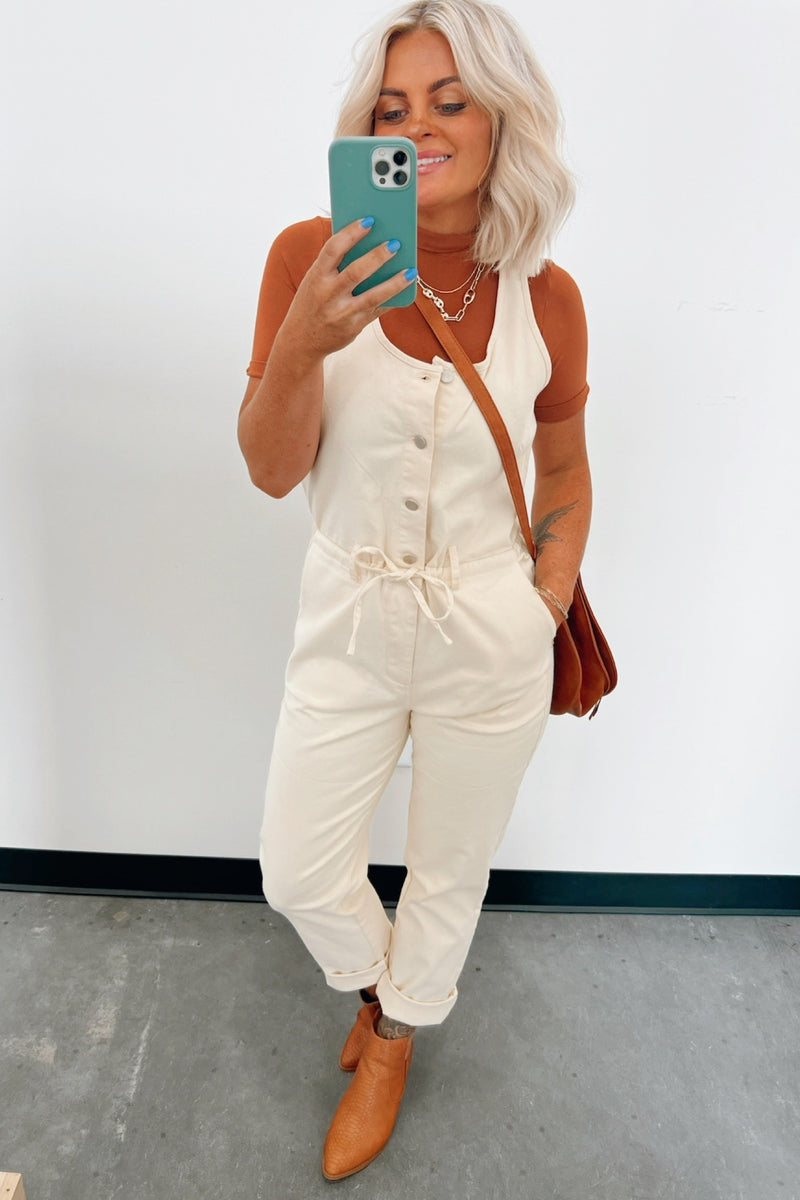 Beautiful Me Button Jumpsuit - FINAL SALE