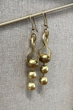 Twisted Silver Ball & Chain Earrings