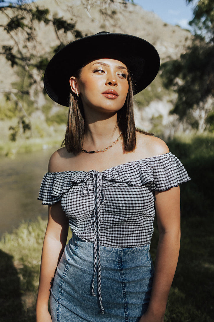 Rowan Two-Tone Checkered Bodysuit
