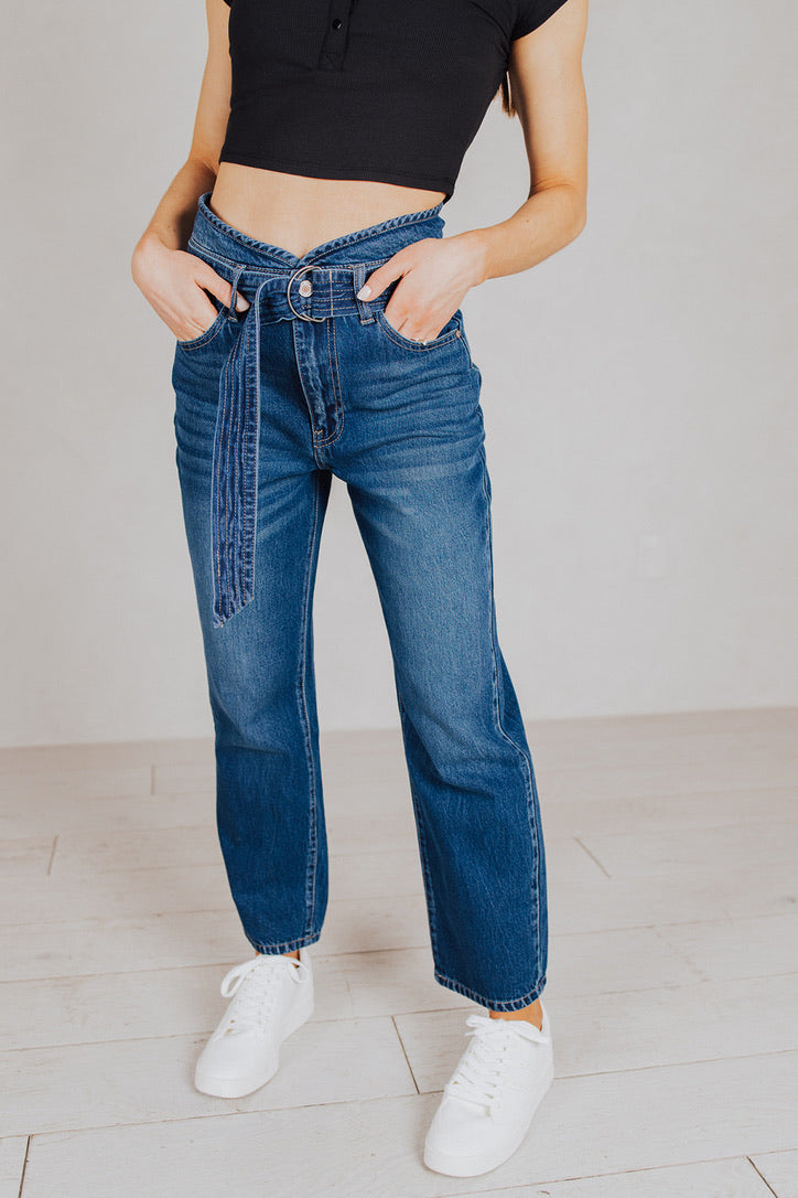 Leland High Rise Belted Jeans - FINAL SALE