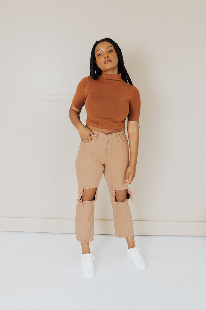 Luxe Seamless Crop Turtle Neck