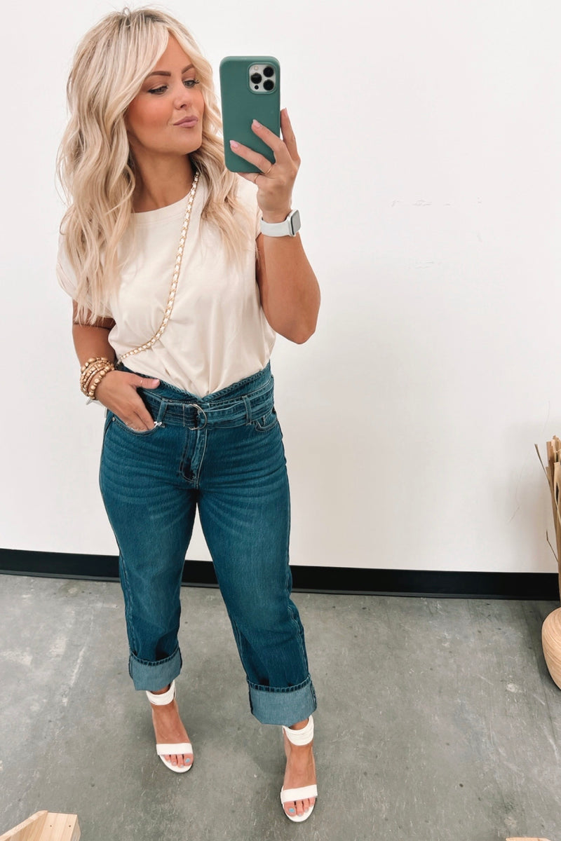 Leland High Rise Belted Jeans - FINAL SALE